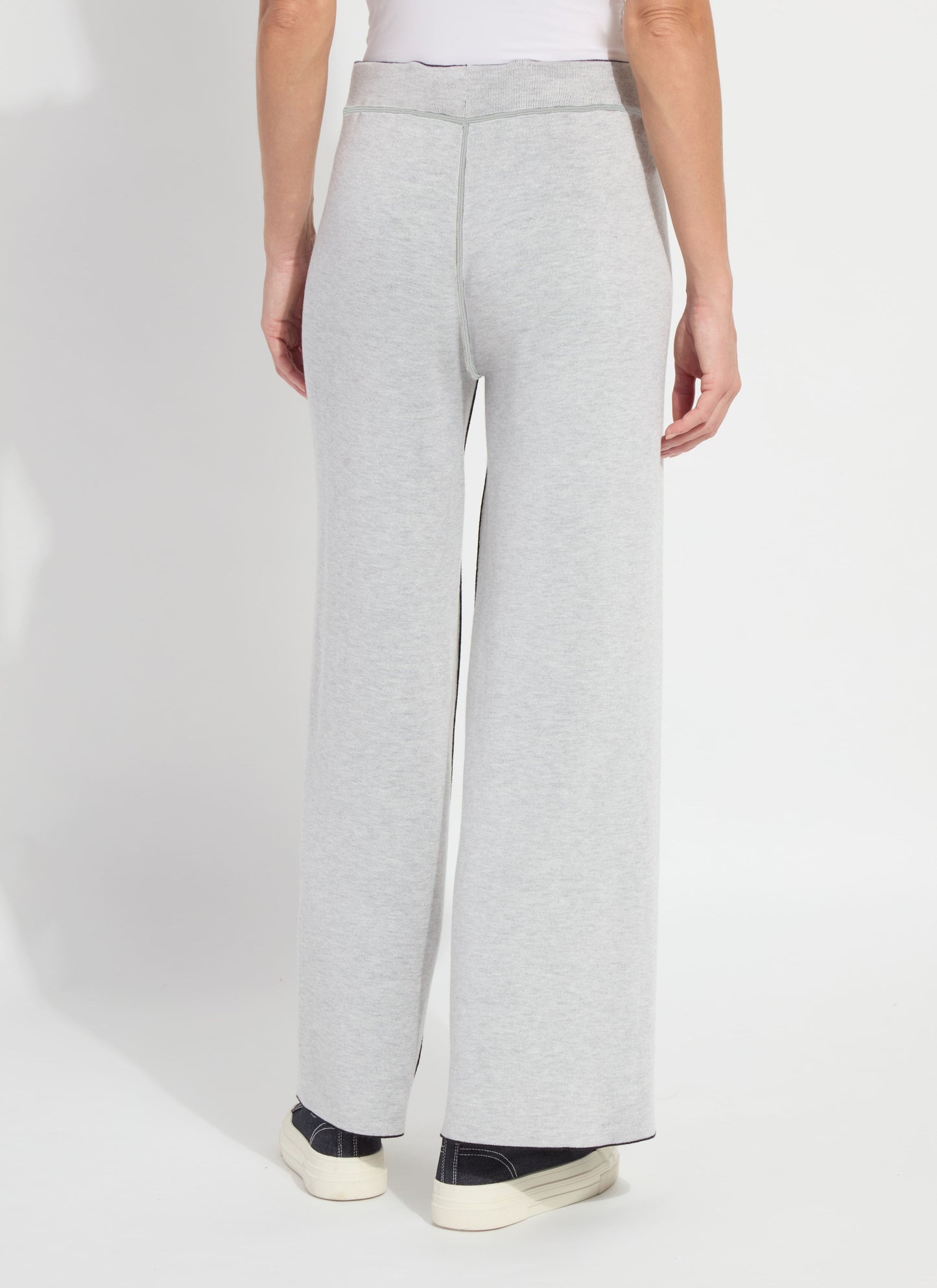 Lysse Odessa Reversible Knit Lounge Wide Leg (28" Inseam) Black/Pearl Grey Melange