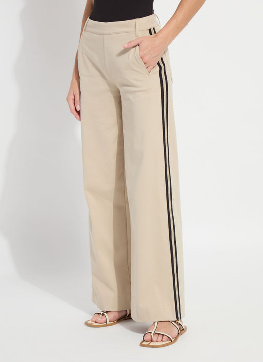 Lysse Brinne Side Stripe Trouser (31" Inseam) Crisp Khaki