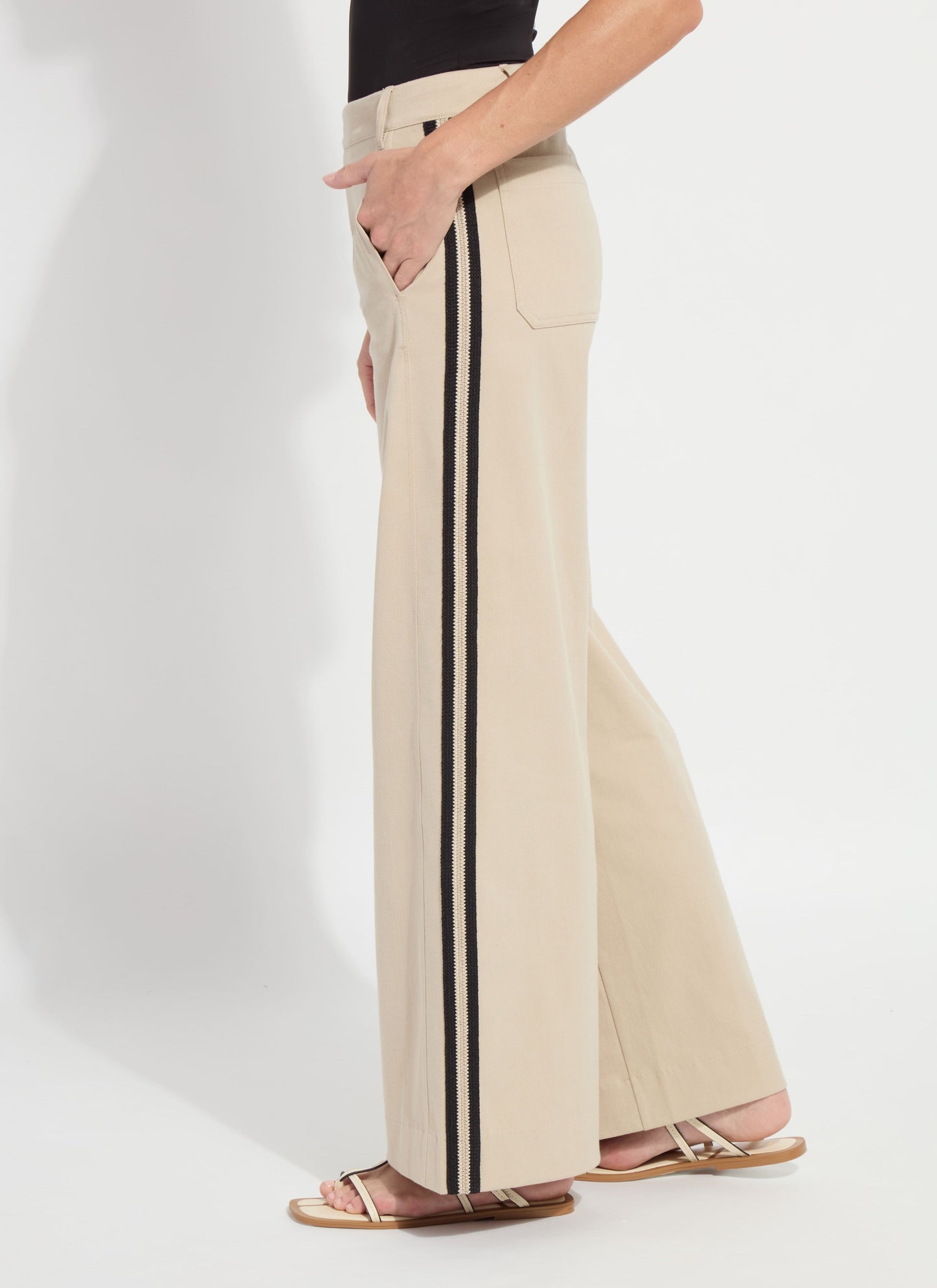 Lysse Brinne Side Stripe Trouser (31" Inseam) Crisp Khaki