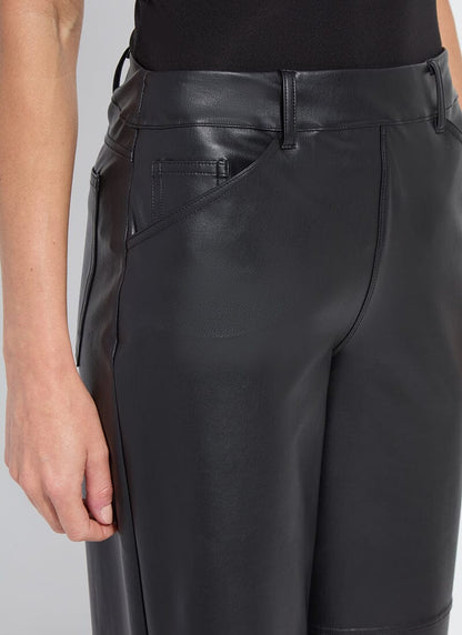Lysse Azara Wide Leg Vegan Leather Pant (33" Inseam) Black