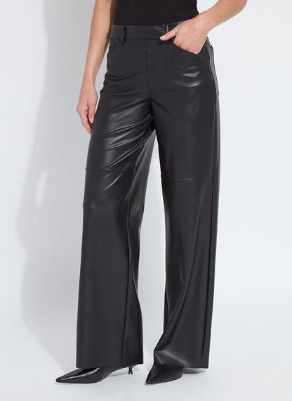 Lysse Azara Wide Leg Vegan Leather Pant (33" Inseam) Black