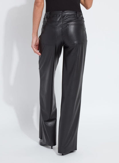 Lysse Azara Wide Leg Vegan Leather Pant (33" Inseam) Black