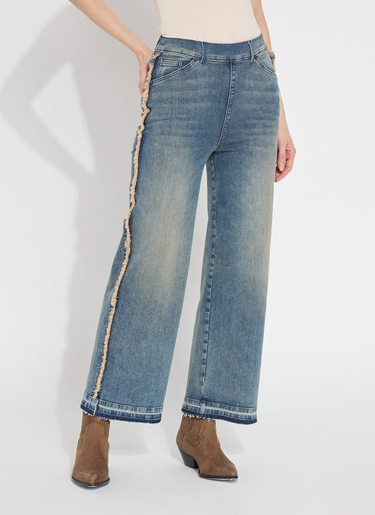 Lysse 'Holding Power' Era Wide Leg Premium Denim (30" Inseam) Nutshell Dye Midwash
