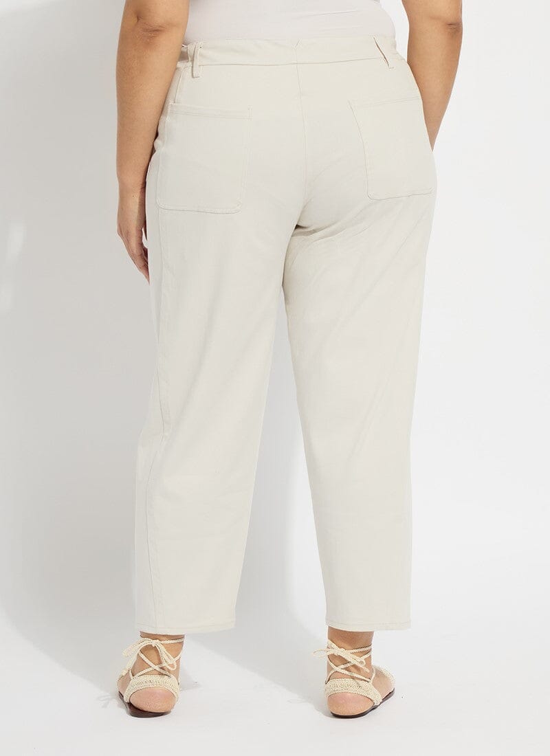 Lysse Anelise Barrel Trouser Curvy (26" Inseam) Oat
