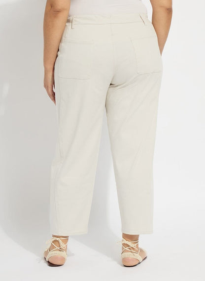 Lysse Anelise Barrel Trouser Curvy (26" Inseam) Oat