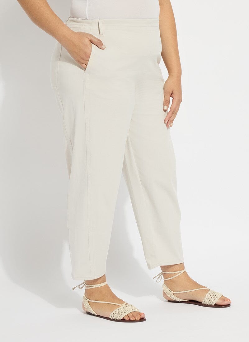 Lysse Anelise Barrel Trouser Curvy (26" Inseam) Oat