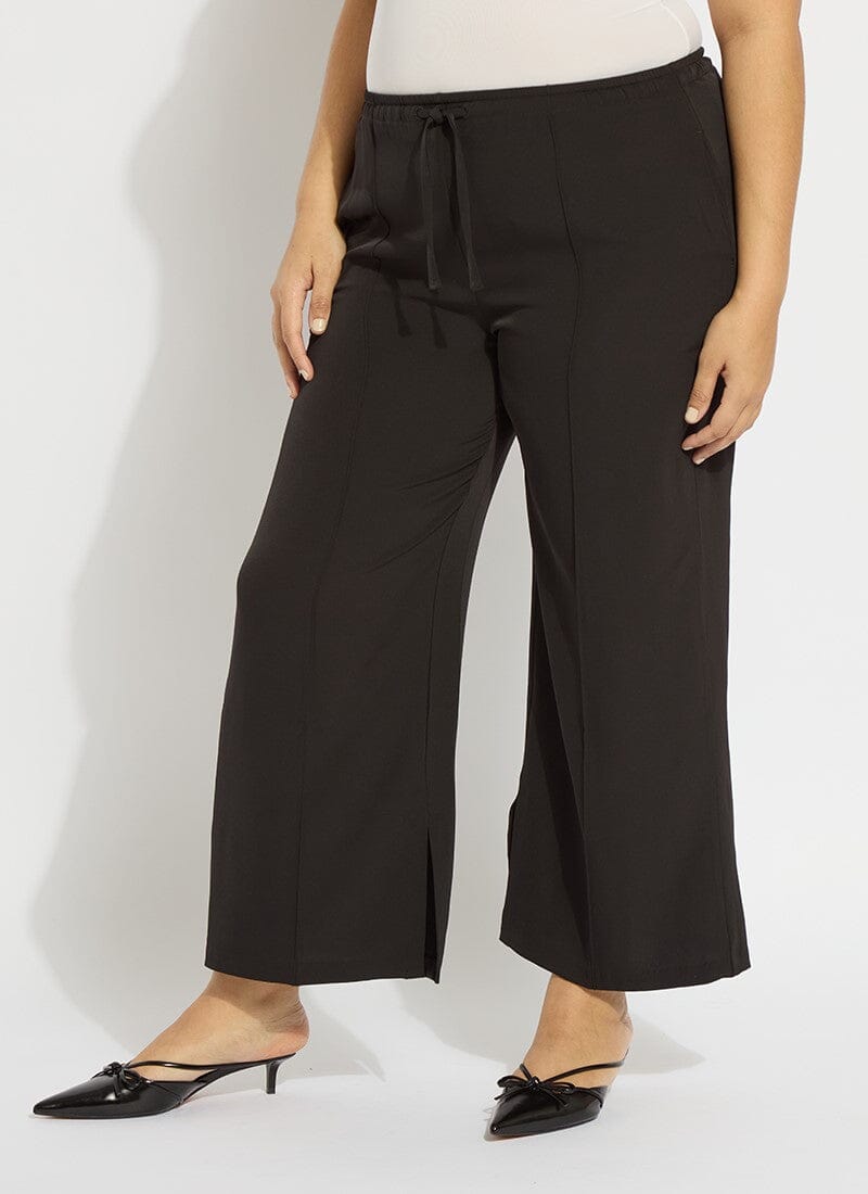 Lysse Genevieve Drawstring Trouser Curvy (28" Inseam) Black