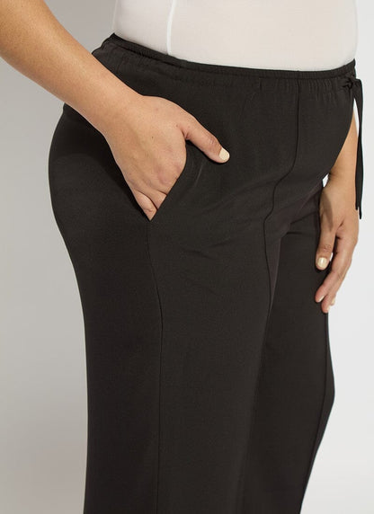 Lysse Genevieve Drawstring Trouser Curvy (28" Inseam) Black