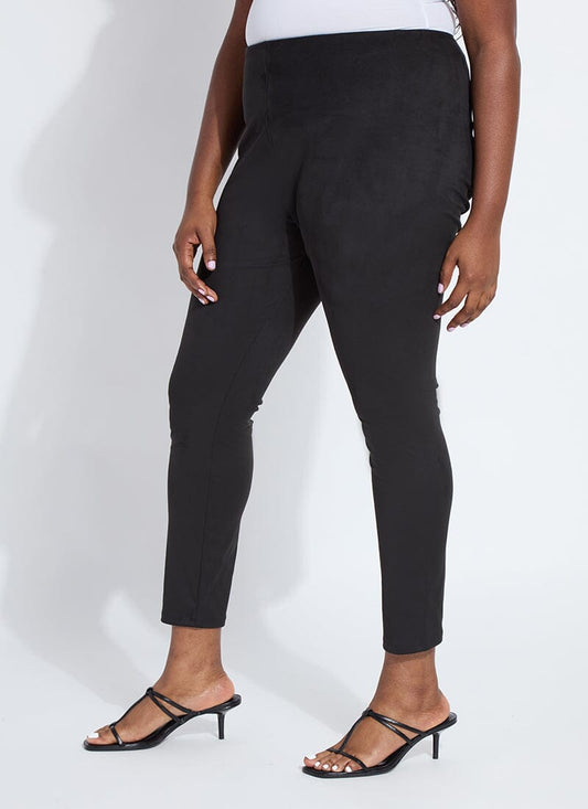 Lysse Hi Waist Suede Legging (Curvy, 28.5" Inseam) Black