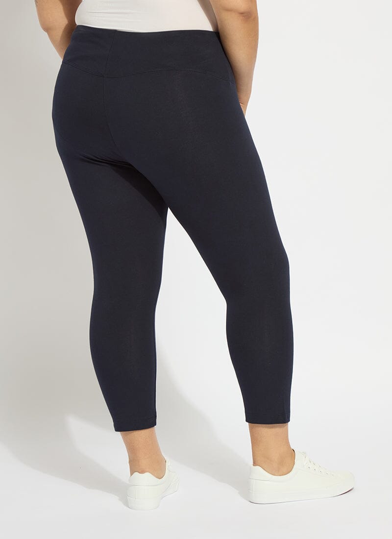 Lysse Flattering Cotton Crop Legging (Plus Size)  Midnight