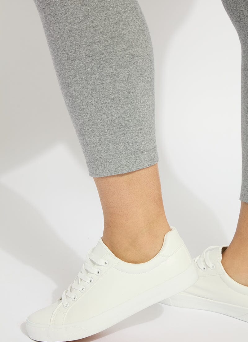 Lysse Flattering Cotton Crop Legging (Plus size)  Grey Melange