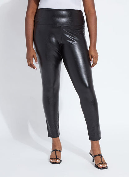 Lysse Textured Leather Legging Curvy (28.5" Inseam) Kohl Black
