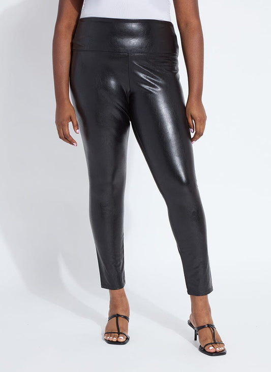 Lysse Textured Leather Legging Curvy (28.5" Inseam) Kohl Black