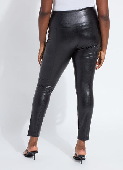 Lysse Textured Leather Legging Curvy (28.5" Inseam) Kohl Black