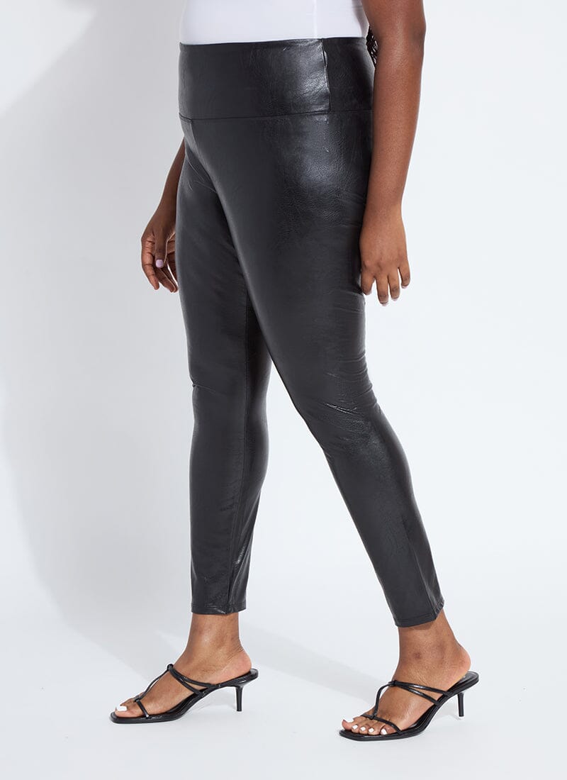 Lysse Textured Leather Legging Curvy (28.5" Inseam) Kohl Black