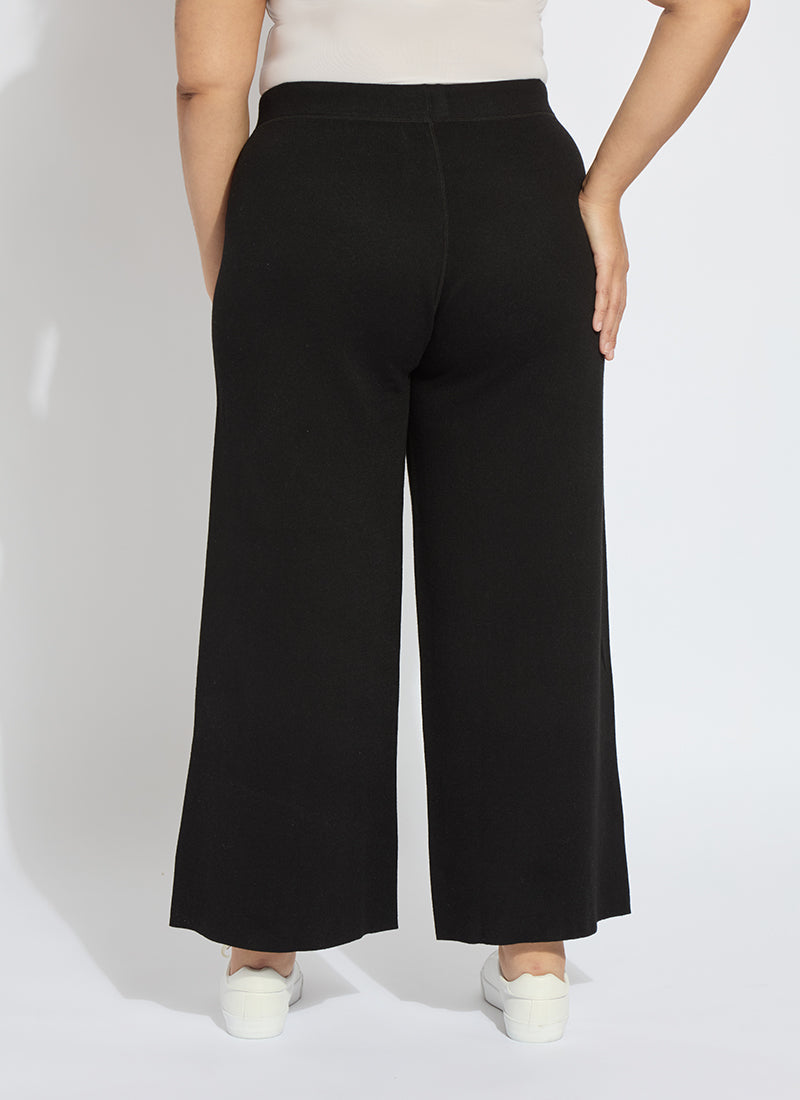 Lysse Odessa Reversible Knit Lounge Wide Leg Curvy (28" Inseam) Black/Pearl Grey Melange