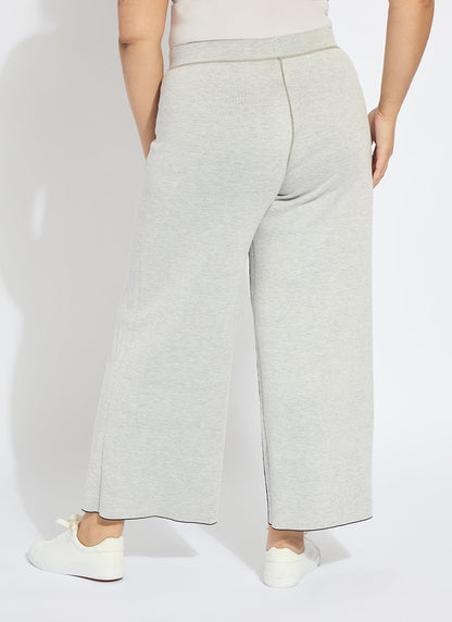 Lysse Odessa Reversible Knit Lounge Wide Leg Curvy (28" Inseam) Black/Pearl Grey Melange