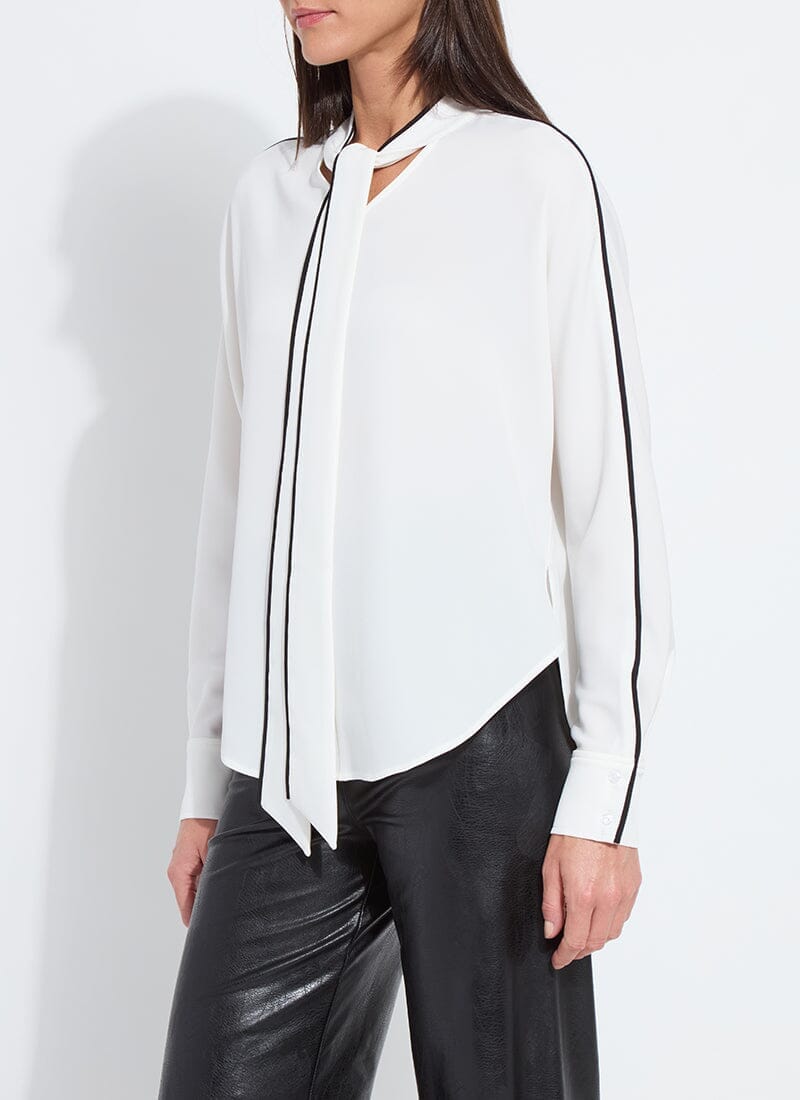 Lysse Daphne Dolman Sleeve Bow Blouse Off White