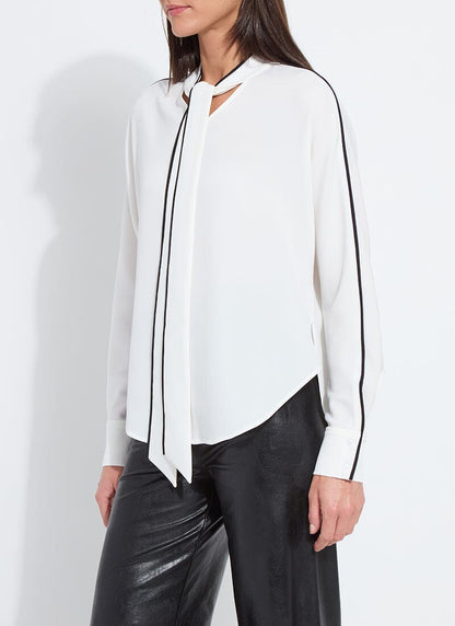 Lysse Daphne Dolman Sleeve Bow Blouse Off White