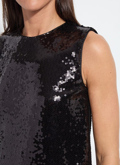 Lysse Adaline Stretch Sequin Shell Black Sequin