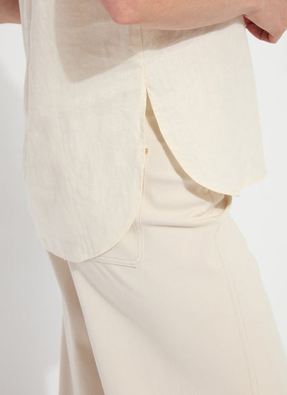 Lysse Althea Embroidered Collar Linen Shirt Macadamia