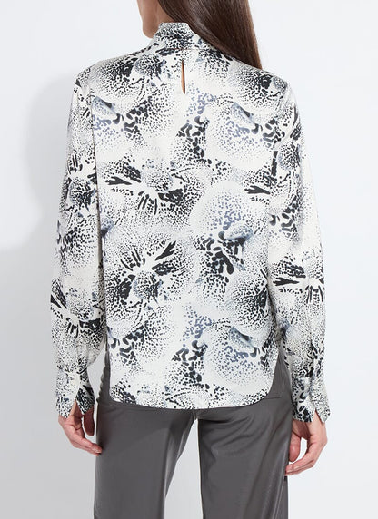 Lysse Onyx Embellished Scarf Neck Blouse Winter Orchid
