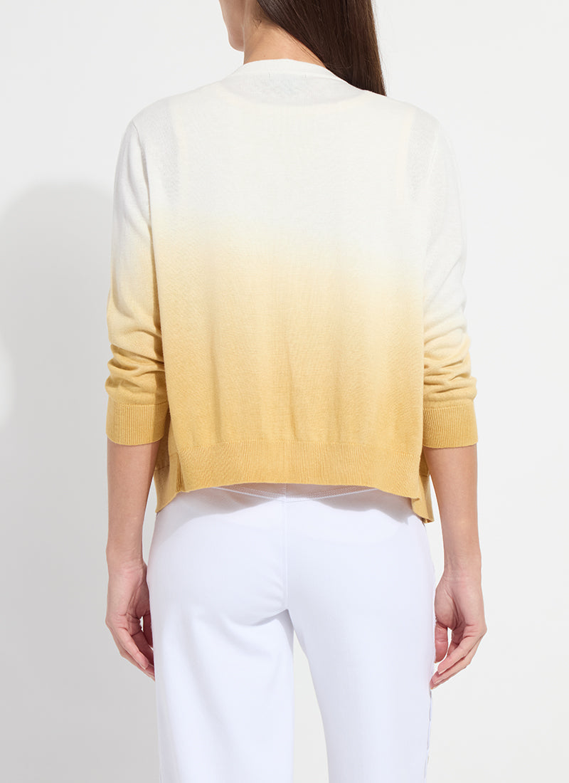 Lysse Reign Ombre Cardigan Sweater Dip Dye Dark Gold