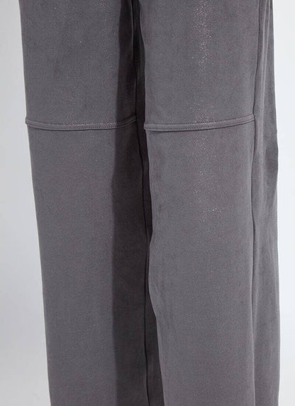 Lysse Amina Patent Foil Vegan Suede Pant (28" Inseam) Liquid Charcoal
