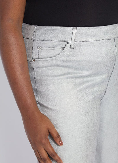Lysse Metallic Coated Wide Leg Denim Curvy (28" Inseam) Metallic Silver