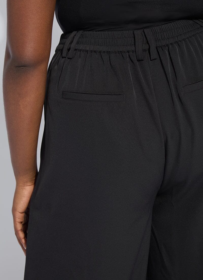 Lysse Darcy Pleated Wide Leg Trouser Curvy (32" Inseam) Black
