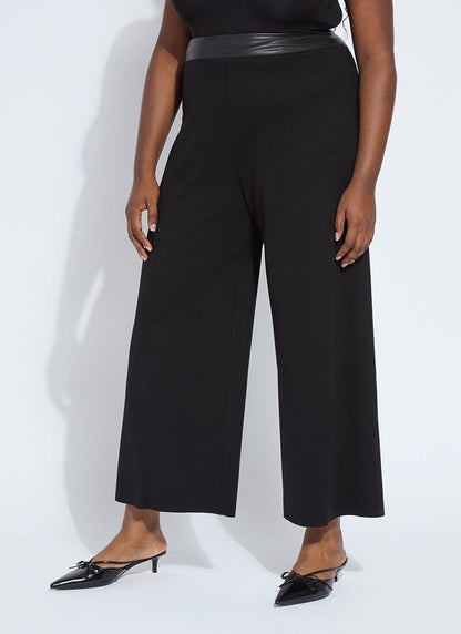 Lysse Denver Hi Waist Wide Leg Ponte Curvy (28" Inseam) Black
