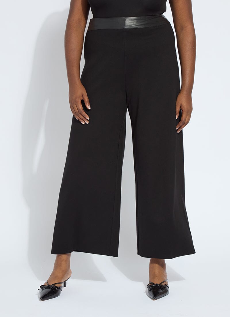 Lysse Denver Hi Waist Wide Leg Ponte Curvy (28" Inseam) Black
