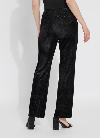 Lysse Metallic Foil Velvet Pant Curvy (31.5" Inseam) Black