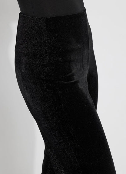 Lysse Metallic Foil Velvet Pant Curvy (31.5" Inseam) Black