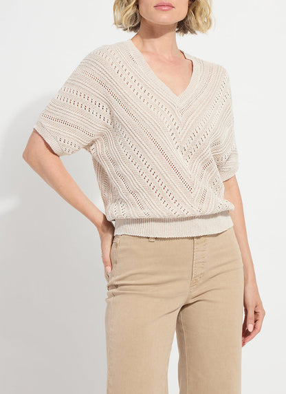 Lysse Francesca Dolman Sleeve Sweater Ecru/Khaki
