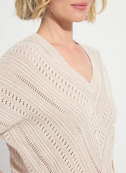 Lysse Francesca Dolman Sleeve Sweater Ecru/Khaki
