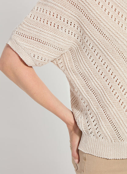 Lysse Francesca Dolman Sleeve Sweater Ecru/Khaki