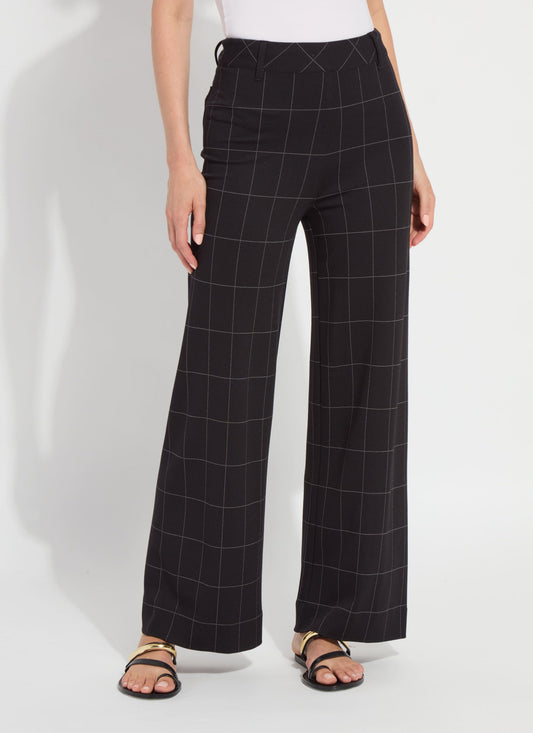 Lysse Erin Hi Waist Wide Leg Ponte - Double Check Line (28"Inseam) Double Check Line