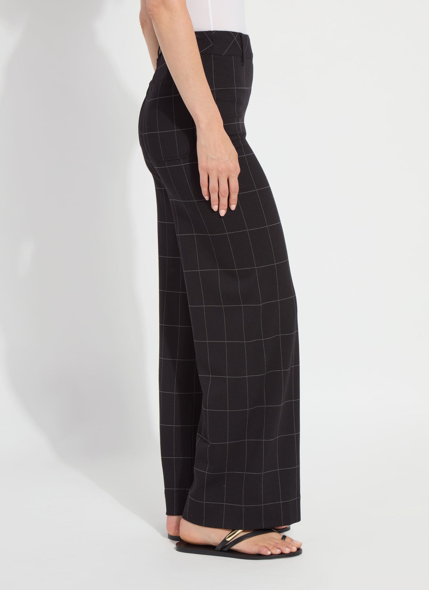 Lysse Erin Hi Waist Wide Leg Ponte - Double Check Line (28"Inseam) Double Check Line