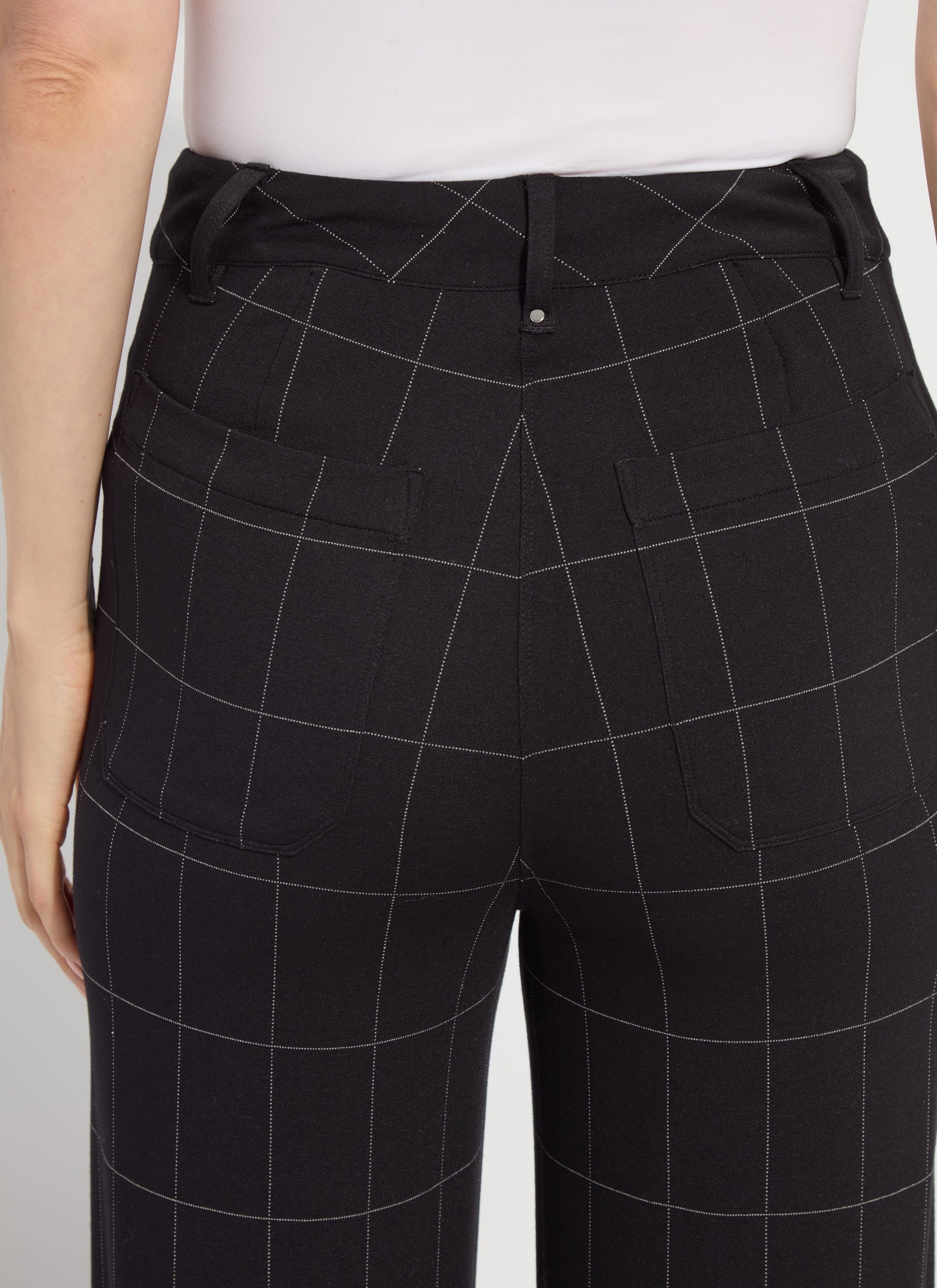 Lysse Erin Hi Waist Wide Leg Ponte - Double Check Line (28"Inseam) Double Check Line