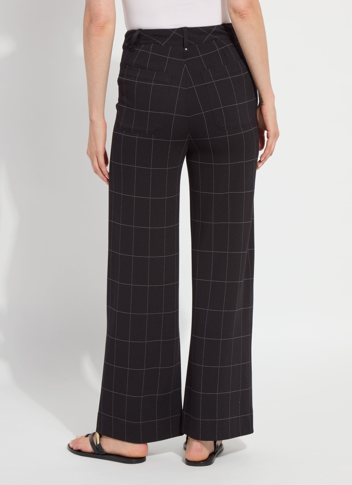 Lysse Erin Hi Waist Wide Leg Ponte - Double Check Line (28"Inseam) Double Check Line