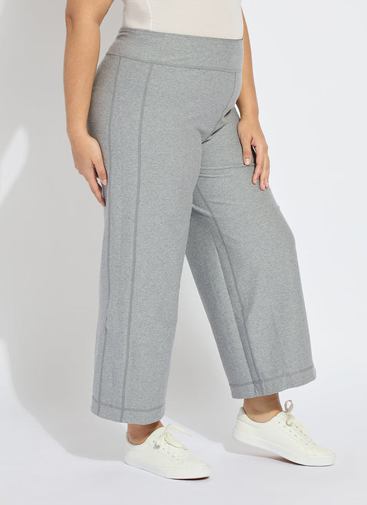 Lysse Jovie Reversible Wide Leg Crop Jogger Curvy (26" Inseam) True Navy Grey Melange