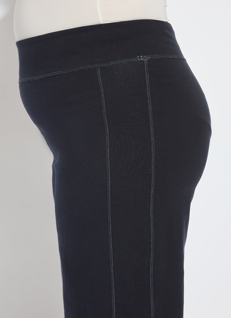 Lysse Jovie Reversible Wide Leg Crop Jogger Curvy (26" Inseam) True Navy Grey Melange
