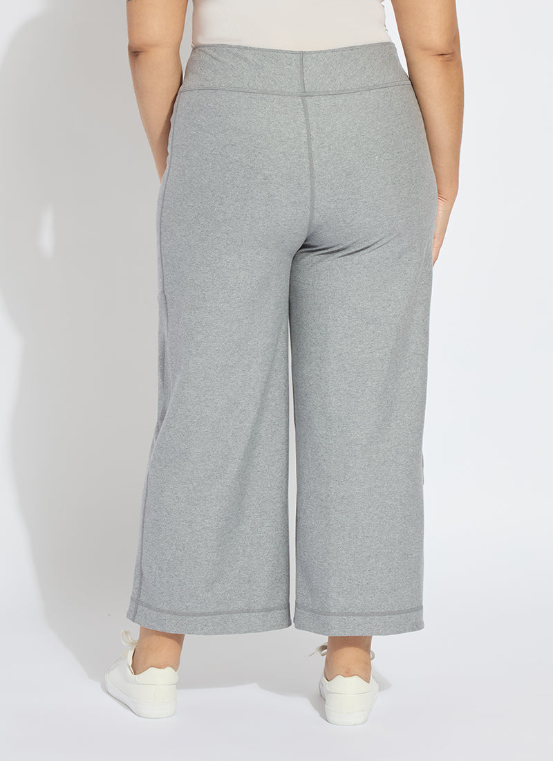 Lysse Jovie Reversible Wide Leg Crop Jogger Curvy (26" Inseam) True Navy Grey Melange
