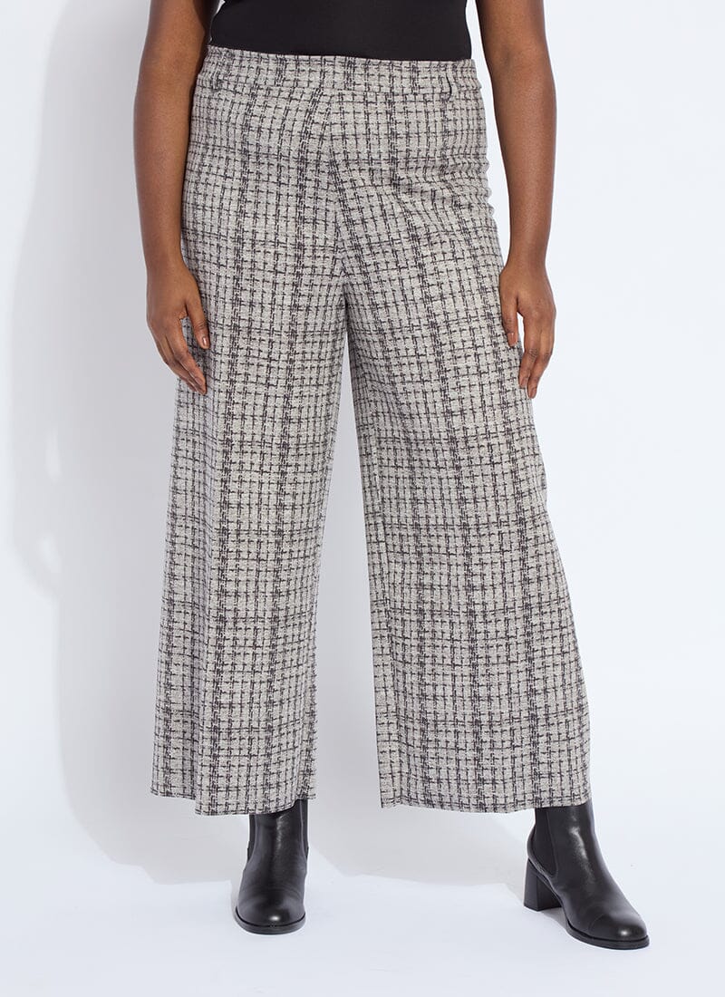 Lysse Erin Hi Waist Wide Leg Neoprene Curvy (28" Inseam) Lush Tweed Texture