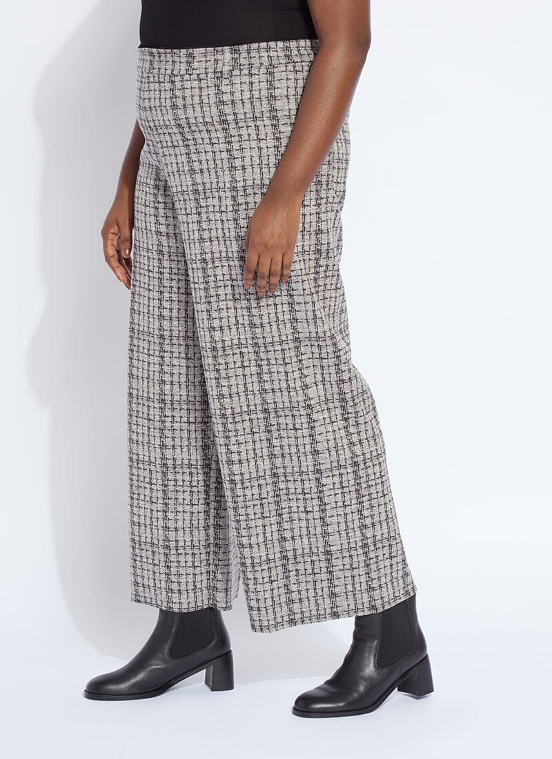 Lysse Erin Hi Waist Wide Leg Neoprene Curvy (28" Inseam) Lush Tweed Texture