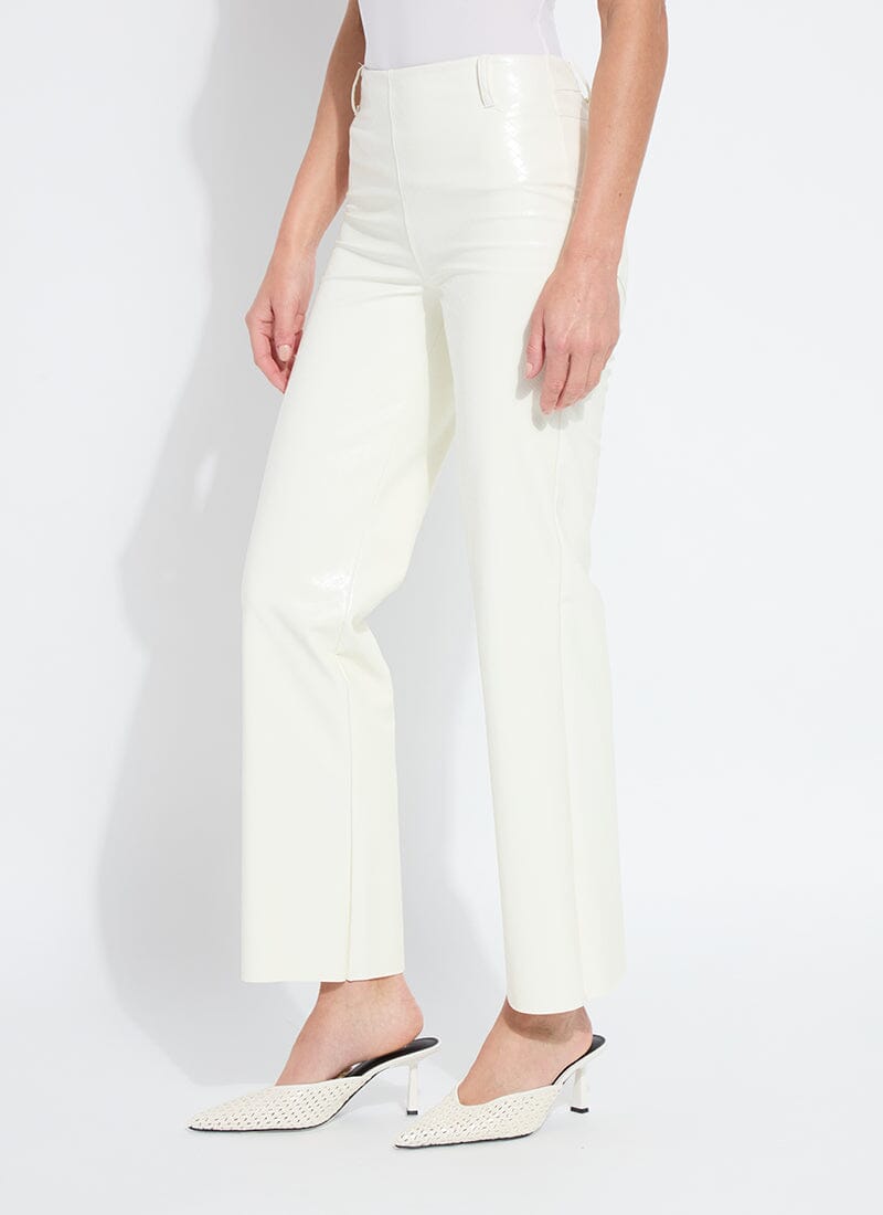 Lysse Amara Straight Flare Pant (30" Inseam) Snow White Wicker Texture
