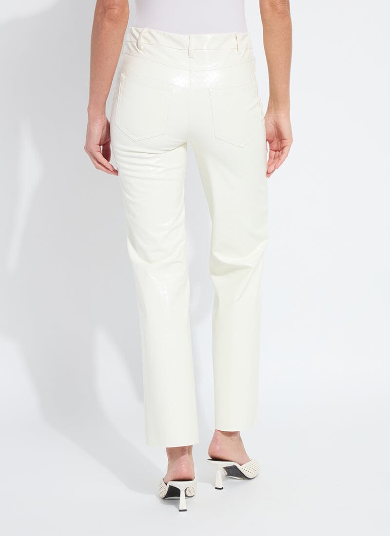 Lysse Amara Straight Flare Pant (30" Inseam) Snow White Wicker Texture
