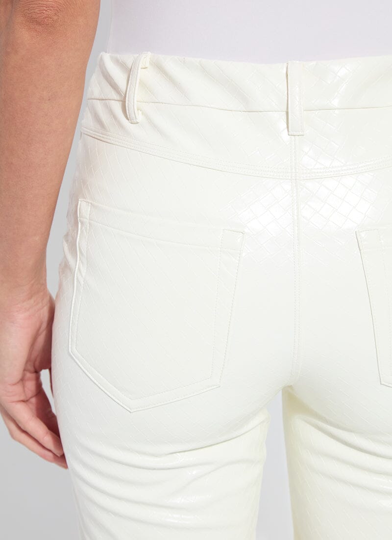 Lysse Amara Straight Flare Pant (30" Inseam) Snow White Wicker Texture