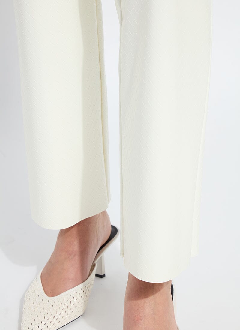Lysse Amara Straight Flare Pant (30" Inseam) Snow White Wicker Texture